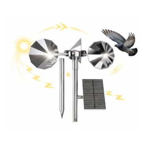 Ahuyentador de Aves Giratorio Solar Reflectante con Luces LED