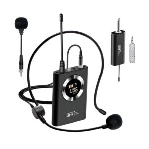 Sistema de Micrófono Inalámbrico UHF de Solapa y Vincha