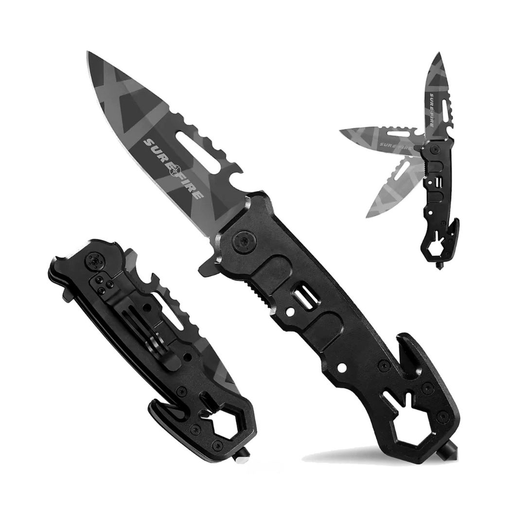 Navaja Táctica Plegable Surefire con Cortacinturón y Rompevidrios