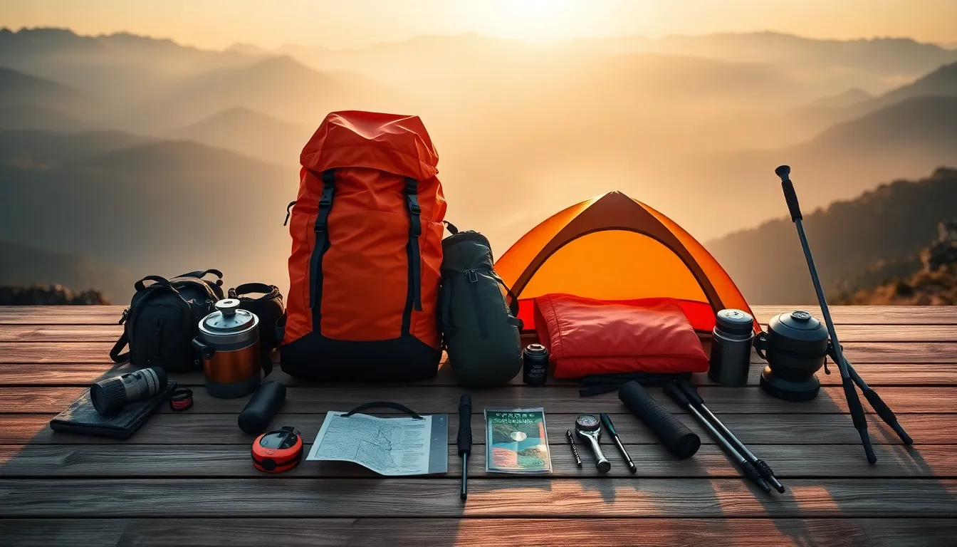 equipo para hacer trekking​